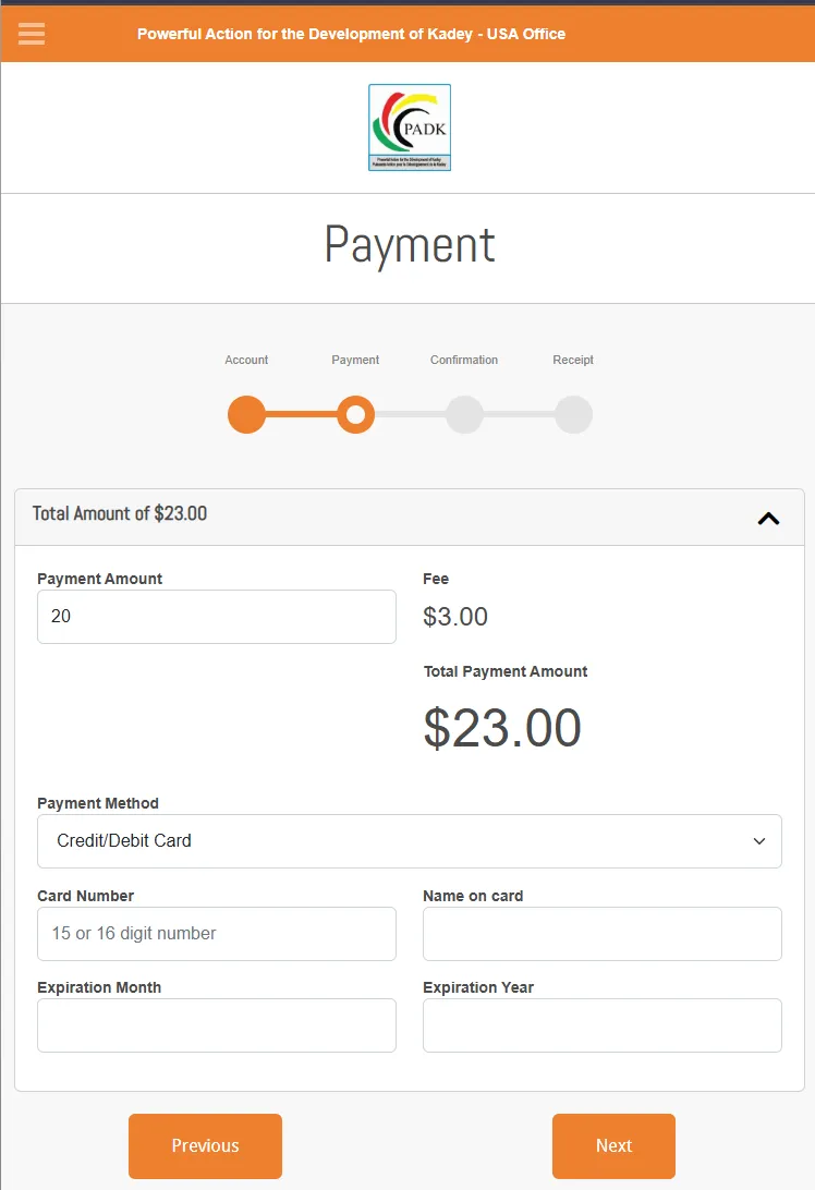 donation flow 3 of 5